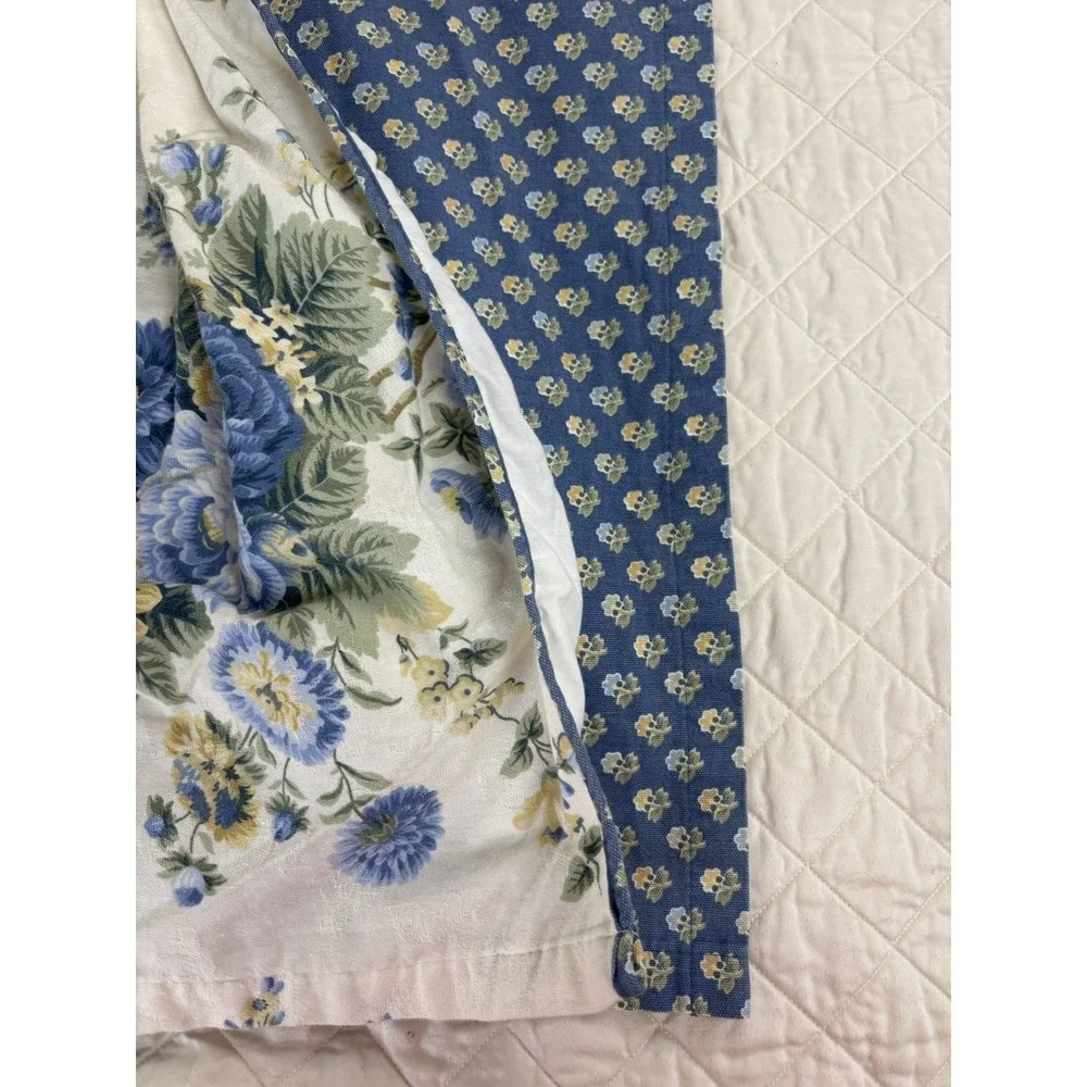 Waverly Valance Coventry Hill Chambray Blue Floral Swag Double Layer (1) Valance